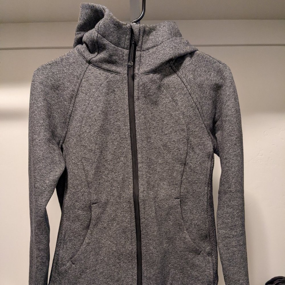 Lululemon Scuba Full Zip Hoodie - Heathered Speckled Gray - Sz 4